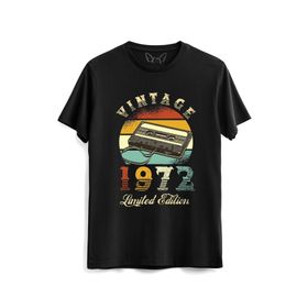 Alfa 93860 Vintage 1972 Limeted Edition Siyah Kadın T-shirt