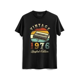 Alfa 93864 Vintage 1976 Limeted Edition Siyah Kadın T-shirt