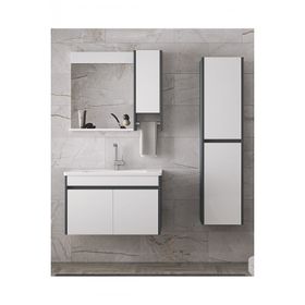 Alfa Banyo Estella 80+35 cm Mdf Aynalı Boy Dolaplı Banyo Dolabı Takımı