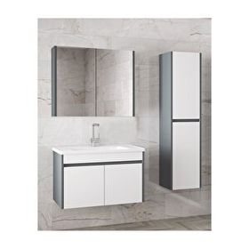 Alfa Banyo Estella 80+35 cm Mdf Aynalı Boy Dolaplı Banyo Dolabı Takımı
