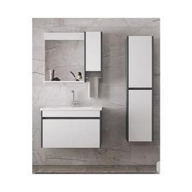 Alfa Banyo Estella 80+35 cm Mdf Aynalı Boy Dolaplı Banyo Dolabı Takımı