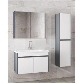 Alfa Banyo Estella-Ea 80+35 cm MDF Aynalı Boy Dolaplı Banyo Dolabı Takımı