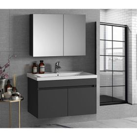Alfa Banyo Viola Antrasit 80 cm Banyo Dolabı Takımı