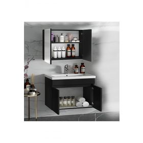 Alfa Banyo Viola Siyah 65 CM MDF Banyo Dolabı Takımı