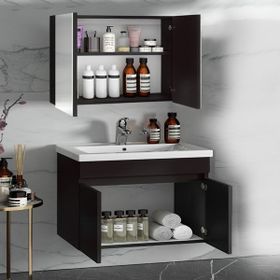 Alfa Banyo Viola Siyah 80 CM Banyo Dolabı Takımı