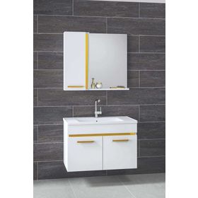 Alfa Banyo Yeni Gold Beyaz 65 cm Banyo Dolabı Takımı