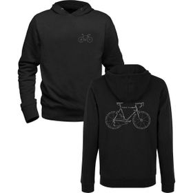 Alfa Bisiklet Tasarımlı Baskılı Siyah Ön Arka Baskılı Sweatshirt