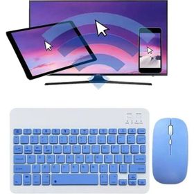 Alfa MEC Apple iPad Air 11 2024 Uyumlu Mavi Kablosuz Bluetooth Klavye-Mouse