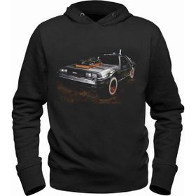Alfa Tshirt Back To Future Siyah Kapşonlu Erkek Sweatshirt