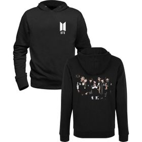 Alfa Tshirt Bts Ön Arka Baskılı Siyah Erkek Sweatshirt