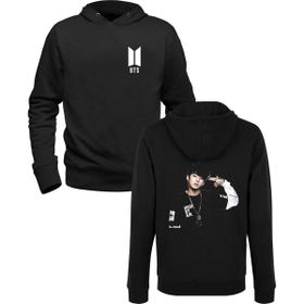Alfa Tshirt Bts Ön Arka Baskılı Siyah Erkek Sweatshirt