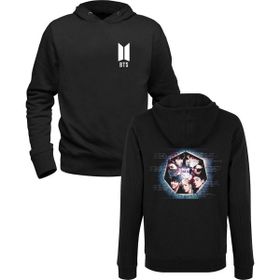 Alfa Tshirt Bts Ön Arka Baskılı Siyah Erkek Sweatshirt
