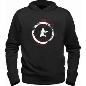 Alfa Tshirt Captain America Siyah Kapşonlu Erkek Sweatshirt