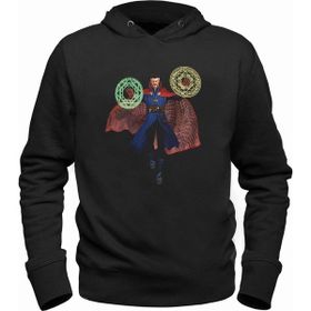 Alfa Tshirt Doctor Strange Siyah Kapşonlu Erkek Sweatshirt