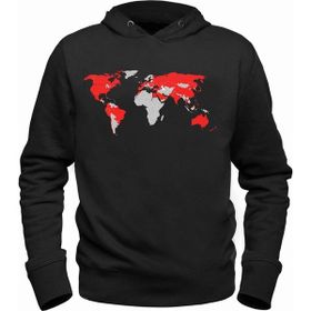 Alfa Tshirt Dünya Haritası Siyah Erkek Sweatshirt