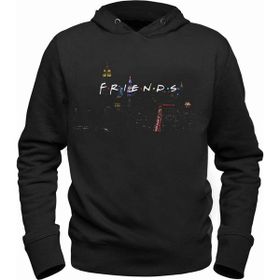 Alfa Tshirt Friends Kapşonlu Siyah Erkek Sweatshirt