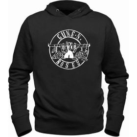 Alfa Tshirt Gun N Roses Siyah Kapşonlu Erkek Sweatshirt