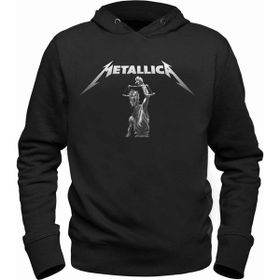 Alfa Tshirt Metallica Kapşonlu Siyah Erkek Sweatshirt