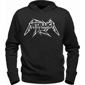 Alfa Tshirt Metallica Kapşonlu Siyah Erkek Sweatshirt
