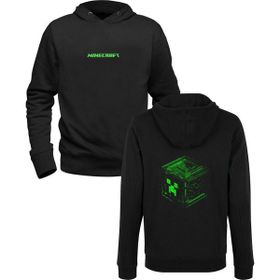 Alfa Tshirt Minecraft Baskılı Siyah Ön Arka Baskılı Erkek Sweatshirt