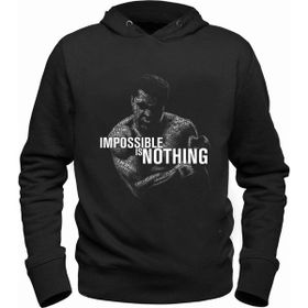 Alfa Tshirt Muhammed Ali Siyah Kapşonlu Erkek Sweatshirt