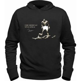 Alfa Tshirt Muhammed Ali Siyah Kapşonlu Erkek Sweatshirt