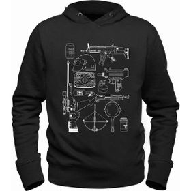 Alfa Tshirt Pubg Siyah Kapşonlu Erkek Sweatshirt