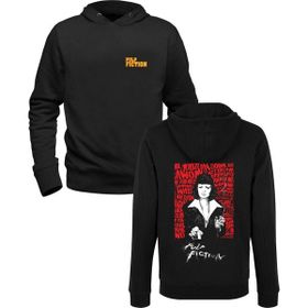 Alfa Tshirt Pulp Fiction Baskılı Ön Arka Baskılı Siyah Erkek Sweatshirt