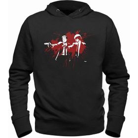 Alfa Tshirt Pulp Fiction Siyah Kapşonlu Erkek Sweatshirt