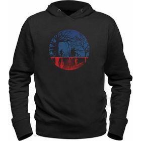 Alfa Tshirt Stranger Things Siyah Kapşonlu Siyah Erkek Sweatshirt