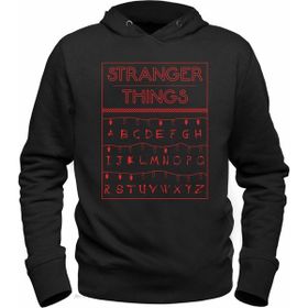 Alfa Tshirt Stranger Things Siyah Kapşonlu Siyah Erkek Sweatshirt