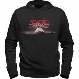 Alfa Tshirt Stranger Things Siyah Kapşonlu Siyah Erkek Sweatshirt