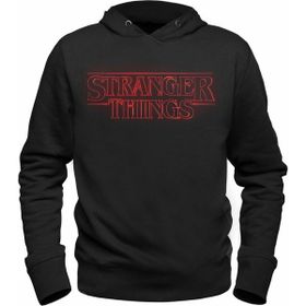 Alfa Tshirt Stranger Things Siyah Kapşonlu Siyah Erkek Sweatshirt