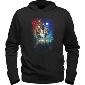 Alfa Tshirt Stranger Things Siyah Kapşonlu Siyah Erkek Sweatshirt