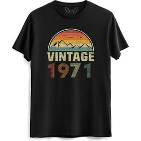 Alfa Tshirt Vintage 1971 Eskitme Siyah Erkek T-shirt