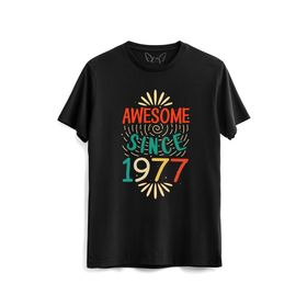 Alfa Tshirt Vintage 1977 Awesome Siyah Erkek T-shirt