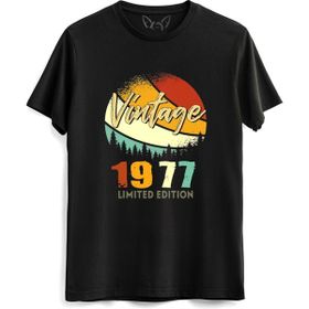 Alfa Tshirt Vintage 1977 Retro Uzun Kollu Siyah Erkek T-shirt