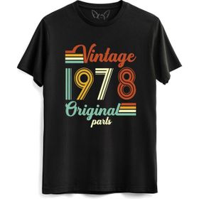 Alfa Tshirt Vintage 1978 Original Parts Siyah Erkek T-shirt