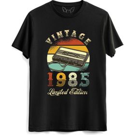 Alfa Tshirt Vintage 1985 Limeted Edition Uzun Kollu Siyah Erkek T-shirt