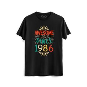 Alfa Tshirt Vintage 1986 Awesome Uzun Kollu Siyah Erkek T-shirt