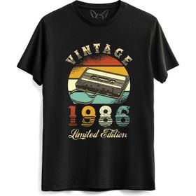 Alfa Tshirt Vintage 1986 Limeted Edition Siyah Erkek T-shirt