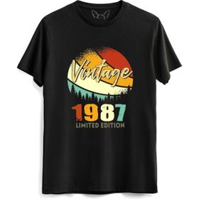 Alfa Tshirt Vintage 1987 Retro Siyah Erkek T-shirt