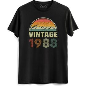 Alfa Tshirt Vintage 1988 Eskitme Siyah Erkek T-shirt
