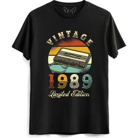 Alfa Tshirt Vintage 1989 Limeted Edition Siyah Erkek T-shirt