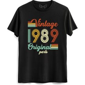 Alfa Tshirt Vintage 1989 Original Parts Siyah Erkek T-shirt