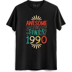 Alfa Tshirt Vintage 1990 Awesome Siyah Erkek T-shirt
