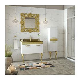 Alfa Yeni Gold Beyaz 80 cm Banyo Takımı