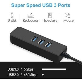 Alfais 4263 USB 3.0 To Ethernet Gigabit RJ45 3 Port Hub Çoklayıcı Adaptör