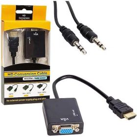 Alfais 4289 HDMI To VGA Ses Destekli Monitör Dönüştürücü Kablo Çevirici Adaptör