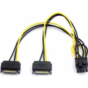Alfais 4327 2x Sata To 8 Pin (6+2 ) Pci-E Express Güç Molex Güç Kablosu